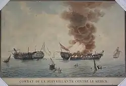 Painting of the battle by Antoine Roux (1811)