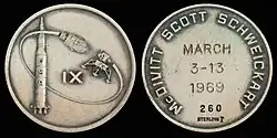 Both sides of a silver medal