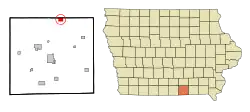 Location of Moravia, Iowa