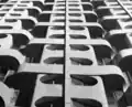 Façade of one of the high-rises shortly after construction, 1977