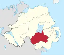 Armagh, Banbridge and Craigavon shown within Northern Ireland