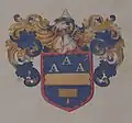 Coat of Arms in the Arms of the letters patent of the Le Grelle de Rameyen.