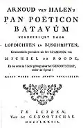 Title page of the book published by ‘Kunst wordt door arbeid verkreegen’ in 1773