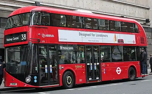 Image 12The New Routemaster built by Wrightbus has three entrances, two staircases and is designed to be reminiscent of the Routemaster.