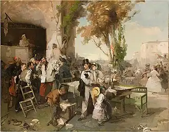 41. Domenico Induno, L'arrivo del Bollettino di Villafranca, 1861-1862