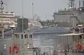 JS Asashio and JS Chihaya at Kure on 3 May 2011