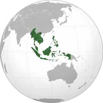 Member states shown in dark green