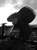 A memorial unveiled in 2007 to the SS Atlantic Conveyor at Cape Pembroke in the Falkland Islands