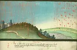 Folio 81. Rain of blood and of flesh (1456)