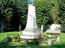 The Aumont-en-Halatte war memorial in 1920, before the church.