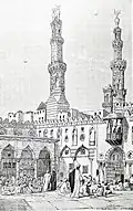 Courtyard of the Azhar mosque before restoration. Herz removed the late annex on the left and opened the walled-up arcades encircling the courtyard.