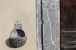Holy water font.