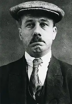 Ret Marut mug shot taken in London (1923); Ret Marut has been generally accepted as the name used in Germany by the same person who used the name B. Traven in Mexico.