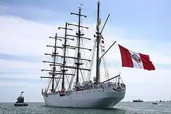 BAP Unión leaving the Callao harbour
