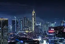 Metrobank Center at night, 2018