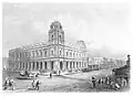 As completed in 1867, without north wing or central mansard roof