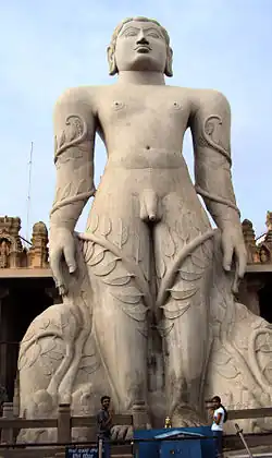 Gommateshwara statue, 18 metres (59&nbsp;ft), built in 983 CE