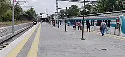 Two Marmaray trains at the station.