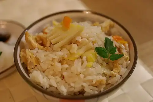 With bamboo shoots