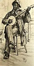 Banjo player, c 1880