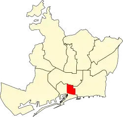 Map of Sant Pere, Santa Caterina i la Ribera within Barcelona
