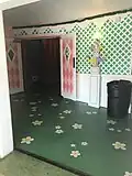 On the way into the new theater.