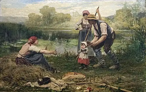 Les premiers pas (First steps), Musée des Beaux-Arts de Carcassonne, Paris Salon, 1883