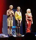 Vittoria Belvedere, Benedicta Boccoli and Debora Caprioglio acting Donne in pericolo, Teatro San Domenico&nbsp;[it], Crema, 1 December 2024.