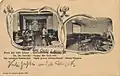 1908 collotype postcard with Jugendstil elements, photography of Café Lützow in Charlottenburg