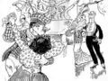 Berlin nightlife and the schieber, caricature, 1912