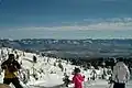 Near top of the Powder Chair