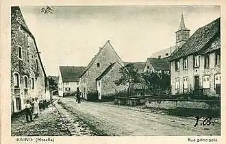 An early 20th century postcard view of Bining