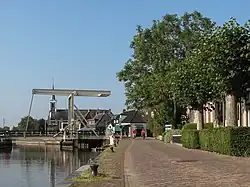 Birdaard, drawbridge and church