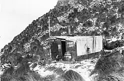 Blake with Mac at Sandy Bay Hut
