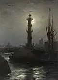 Old Saint Petersburg Stock Exchange and Rostral Columns, 1878
