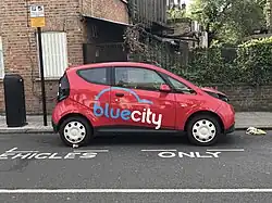 Bolloré Bluecar Bluecity car share in Hammersmith, London in 2017