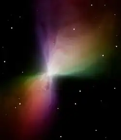 Imaged using polarizing filters (analogous to polarized sunglasses) and color-coded by the angle associated with the polarized light.