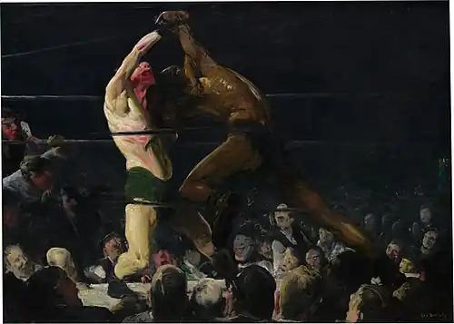 George Bellows, Both Members of This Club, 3&nbsp;ft 9&nbsp;in (1.14&nbsp;m) × 5&nbsp;ft 3&nbsp;in (1.60&nbsp;m), National Gallery of Art, 1909