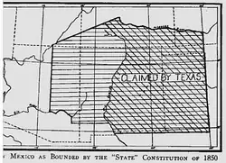 Image 13New Mexico proposed boundary before Compromise of 1850 (from History of New Mexico)