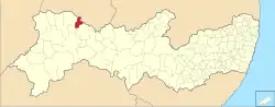 Location of Moreilândia in Pernambuco