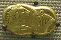 Gold coin of Croesus, Lydian, modern Turkey, c. 550 BC