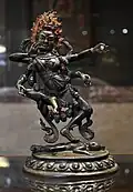 Fierce goddess bronze statuette, Tibet (China)