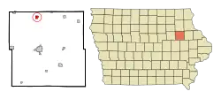 Location of Hazleton, Iowa