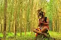 The Javanese Bujang Ganong masked dancer, part of Reog, in North Sumatra