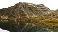 East aspect of Bullion Mountain reflected in Gold Cord Lake
