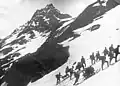 Austrian mountain artillerymen during a manoeuvre in Tyrol