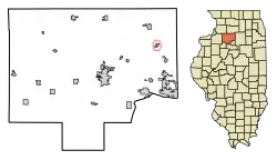 Location of Hollowayville in Bureau County, Illinois.