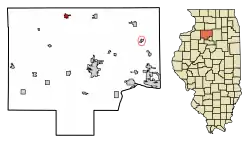 Location of Walnut in Bureau County, Illinois.