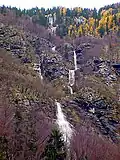 600-meter (2,000&nbsp;ft) cascade, which appears after heavy rains