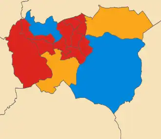 2012 &nbsp;&nbsp;Labour Party: 11 &nbsp;&nbsp;Liberal Democrats: 2 &nbsp;&nbsp;Conservative Party: 2